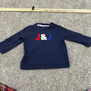 Janie and Jack Baby Boys J&J Navy Long Sleeve Shirt size 12 months